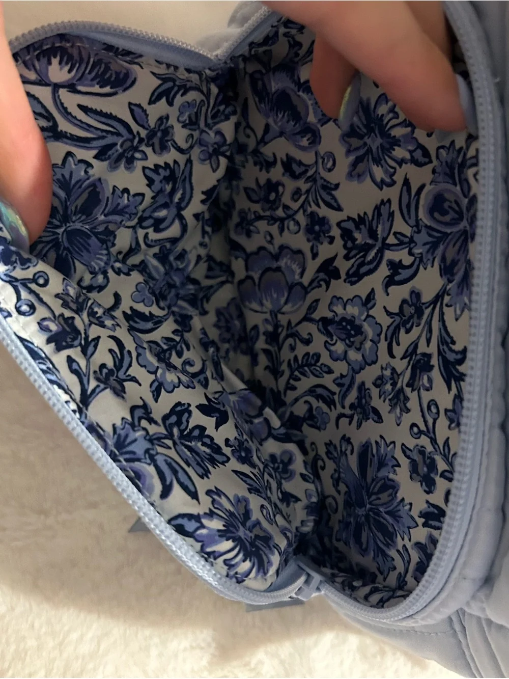 Vera Bradley Quilted Mini Backpack in Light Blue